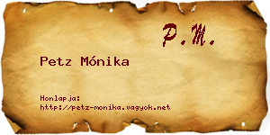 Petz Mónika névjegykártya