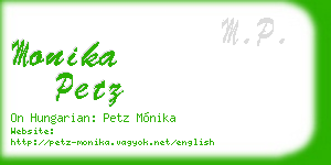 monika petz business card